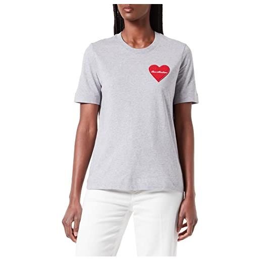 Love Moschino - t-shirt con patch cuore del marchio, nero, 42