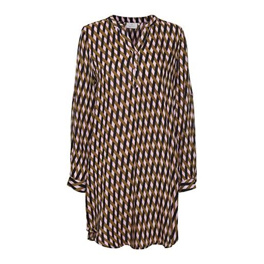 KAFFE maglietta da donna corte oversized con maniche lunghe vestito casual, candy pink/thrush braid print, 38