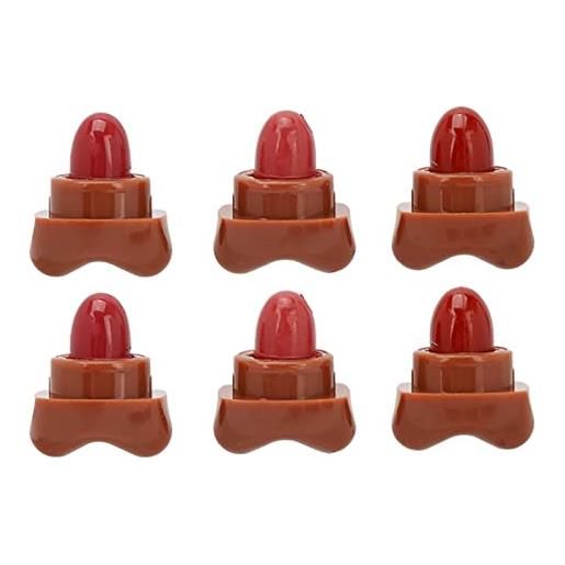 Sonew set di mini rossetti a 6 colori, rossetto opaco impermeabile a forma di stelle carine lucidalabbra a capsula a lunga durata per donne e ragazze (dr056)