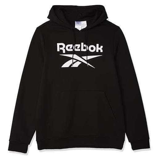 Reebok pullover in pile con logo identity felpa grafica a maniche lunghe, nero, l uomo