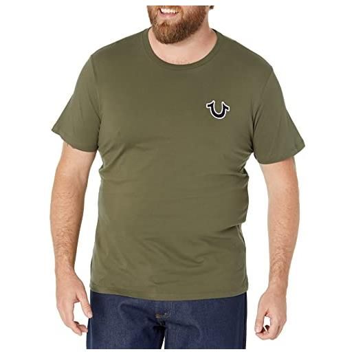 True Religion buddha logo short sleeve tee t-shirt, militant green, small uomo