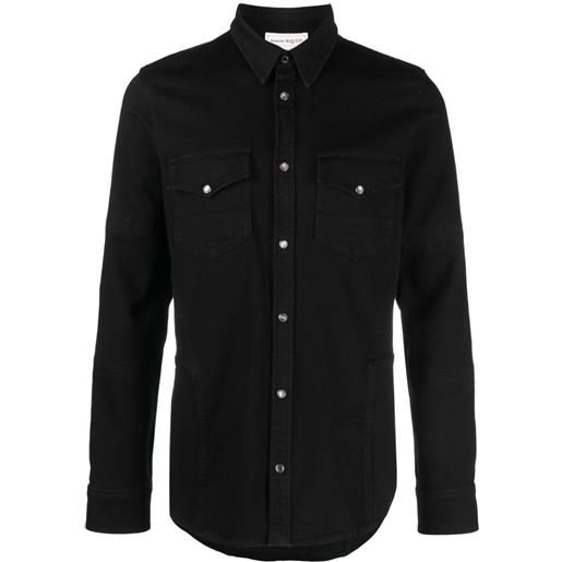 Alexander McQueen giacca-camicia a maniche lunghe - nero