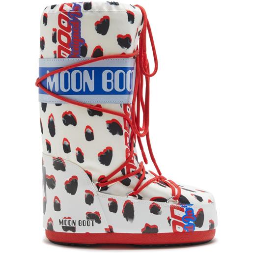 Moon Boot stivali icon retrobiker dalmatian - nero