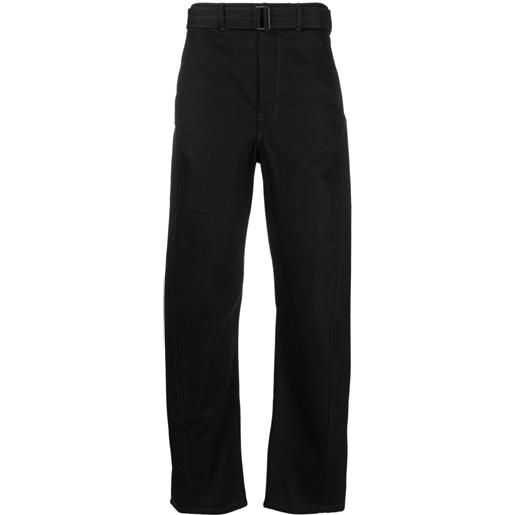 LEMAIRE pantaloni dritti con cintura - nero