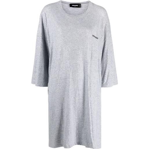 Dsquared2 abito modello t-shirt con stampa - grigio