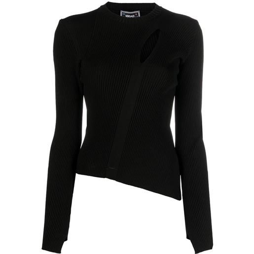 Versace maglione con dettaglio cut-out - nero