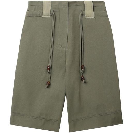 GANNI shorts a gamba ampia con coulisse - verde