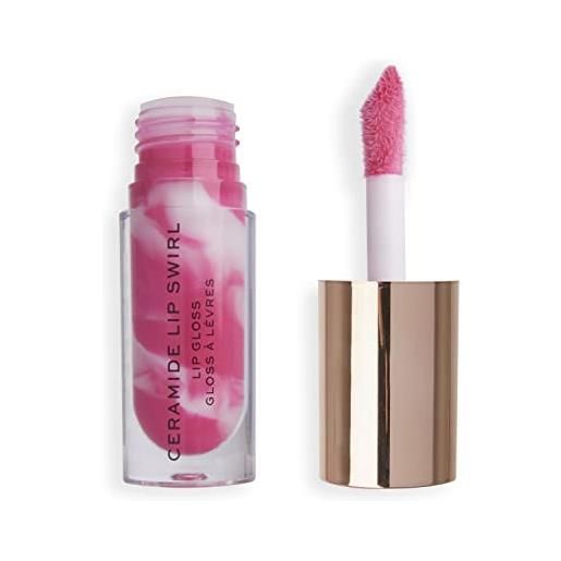Makeup Revolution, lip swirl ceramide gloss, lucidalabbra, rosa bacca, 4,5 ml