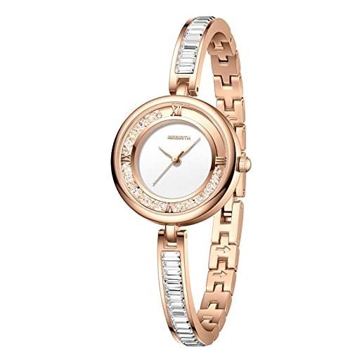 Avaner orologio da polso in cristallo impermeabile/display analogico al quarzo/cinturino regolabile per orologio da donna/oro, oro rosa