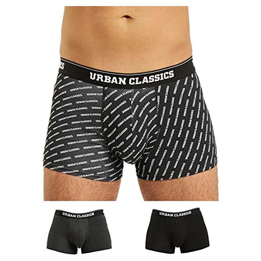 Urban Classics confezione da 3 boxer pantaloncino, hohoho aop+nero/bianco/bianco, xl uomo