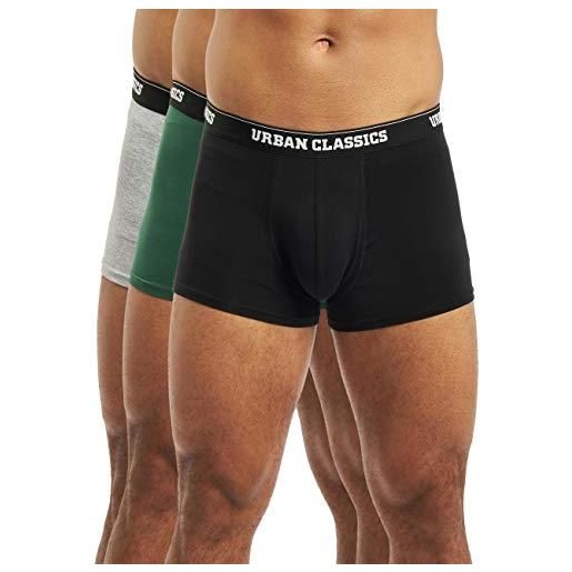 Urban Classics boxer shorts confezione da 3 pantaloncino, grigio + verde scuro + nero, xl (pacco da 3) uomo