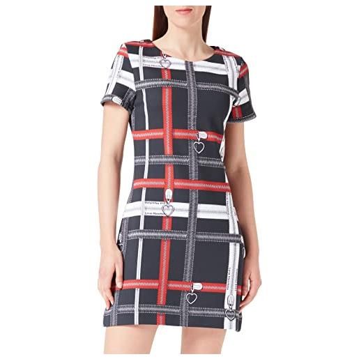 Love Moschino short-sleeved a-line dress, nero, 44 donna