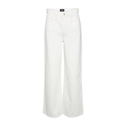 Vero moda vmkathy shr wide clr jeans, bianco, 30w x 32l donna
