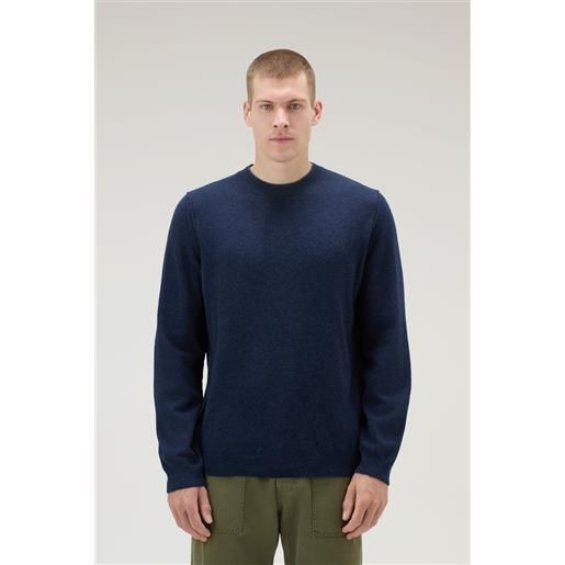 Woolrich uomo maglia girocollo in misto lana merino blu taglia 3xl