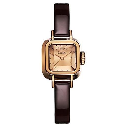 RORIOS orologio da moda analogico quarzo donna semplicità impermeabile orologi abito quadrante orologi da polso quadrato piccolo orologi cinturino in pelle