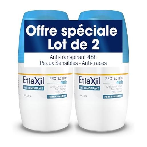 Etiaxil - anti-traspirante - trattamento traspirazione moderato - stivali - stivali - protezione 48h - roll on - made in france - 50 ml - confezione da 2