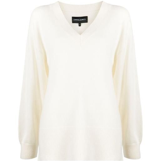 Cynthia Rowley maglione con scollo a v - bianco