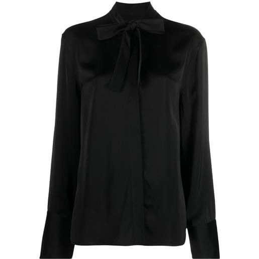 Jil Sander blusa con collo lavallière - nero