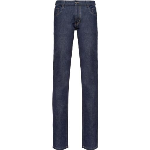 Prada jeans slim con vita media - blu