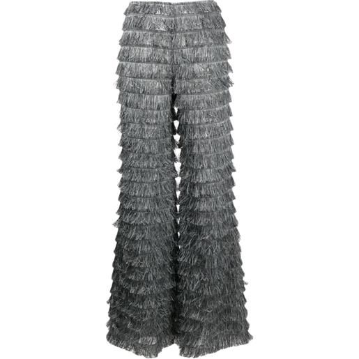 Alberta Ferretti pantaloni con frange a gamba ampia - grigio