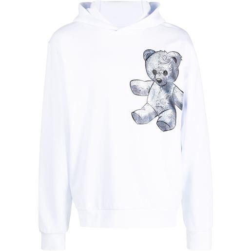 Philipp Plein paisley teddy bear hoodie - bianco
