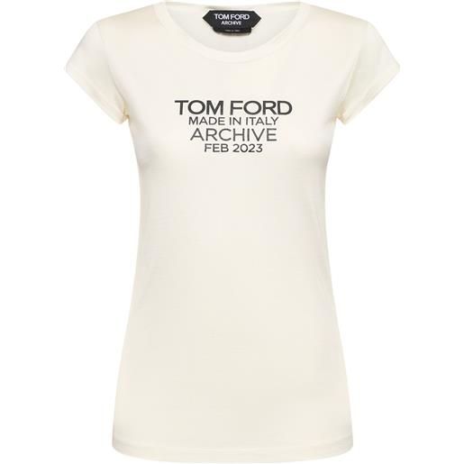 TOM FORD t-shirt in seta con logo