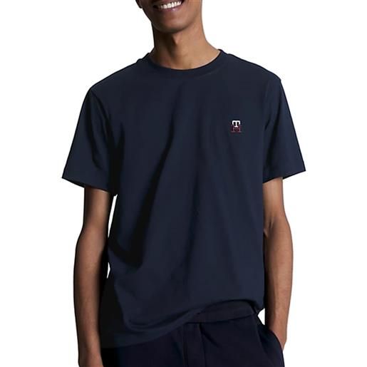 Tommy Jeans tommy hilfiger t-shirt da uomo con monogramma ricamato blu
