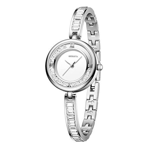 Avaner orologio da polso in cristallo impermeabile/display analogico al quarzo/cinturino regolabile per orologio da donna/oro, argento