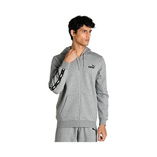 PUMA Felpa con Logo Piccolo Essentials Uomo XS Medium Gray Heather