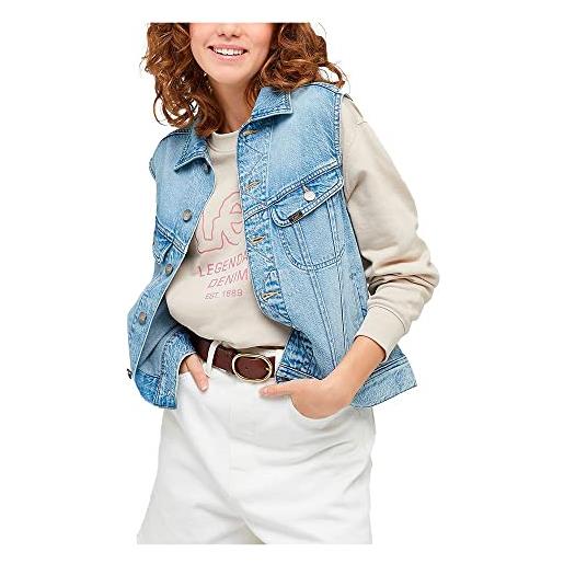 Lee gilet senza maniche giacca in denim, blu ghiaccio, s donna