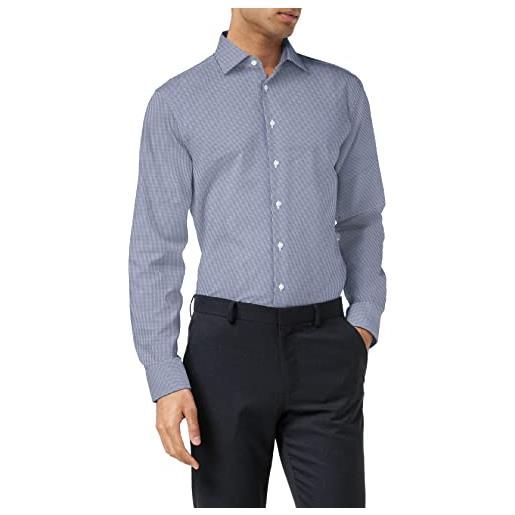 Seidensticker herren business hemd shaped fit - bügelfreies camicia formale, blu (hellblau 11), 39 uomo