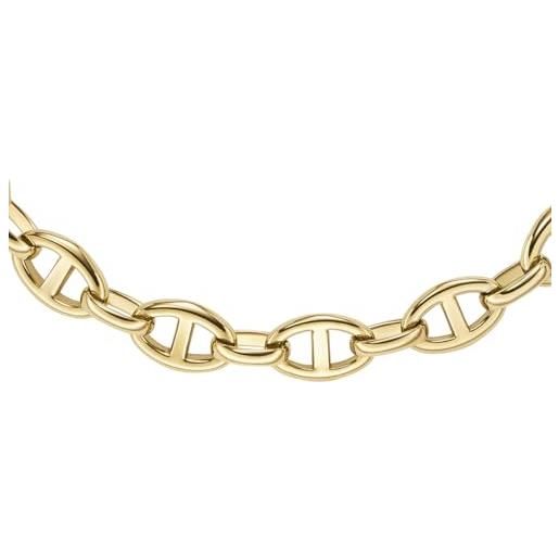 Fossil bracciale da donna, heritage d-link in oro, collana a catena con ancora, oro rosa (rose gold)