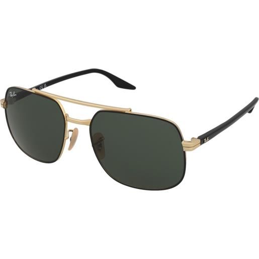 Ray-Ban rb3699 900031 | occhiali da sole graduati o non graduati | prova online | unisex | metallo | quadrati | nero, oro | adrialenti