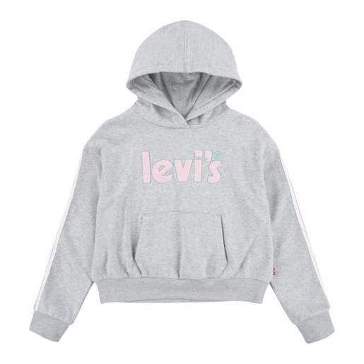 Levi's lvg pullover hoodie with tapin bambine e ragazze, light grayheather, 12 anni