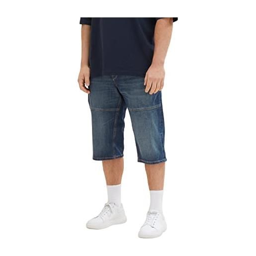 TOM TAILOR 1038552 bermuda plus size jeans shorts, 10120 - used dark stone blue denim, 46 uomo