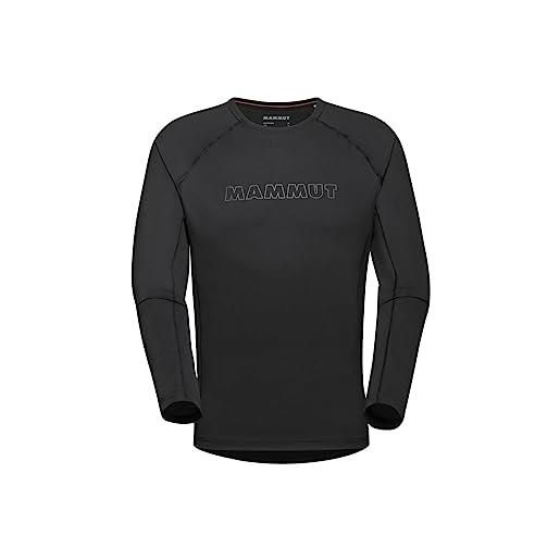 Mammut selun fl-maglia a maniche lunghe da uomo con logo maglietta da escursionismo, nero, m