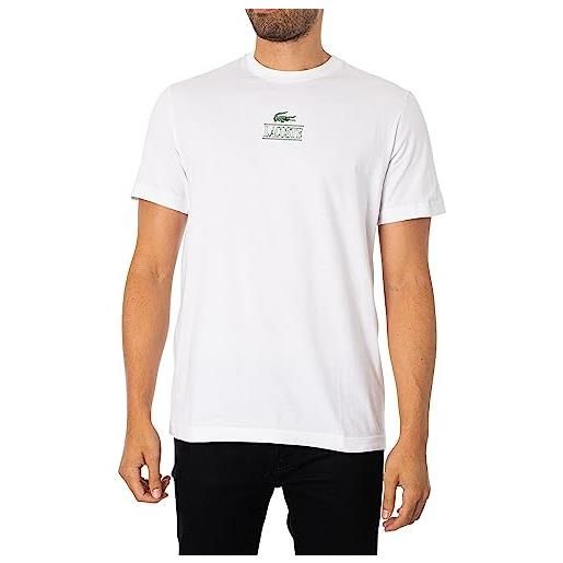 Lacoste th1147 maglietta sportiva a maniche lunghe, blanc, xs unisex