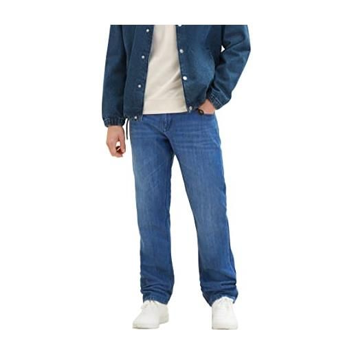 TOM TAILOR 1036289 marvin straight jeans, 10119-used mid stone blue denim, 33w x 32l uomo