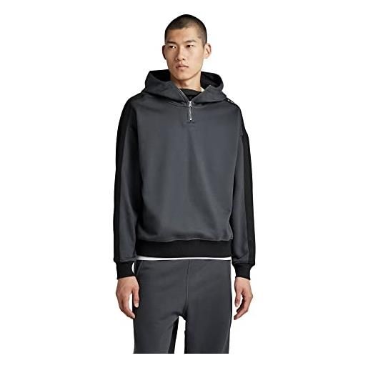 G-STAR RAW men's tape color block loose half zip hoodie, multicolore (cloack/dk black d22730-c988-d373), s