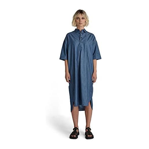 G-STAR RAW long shirt dress vestito, blu (rinsed d21502-c432-082), s donna