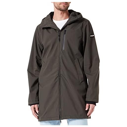 Schott NYC kalvin giacca lunga zippe con cappuccio schott, nero, m unisex-adulto