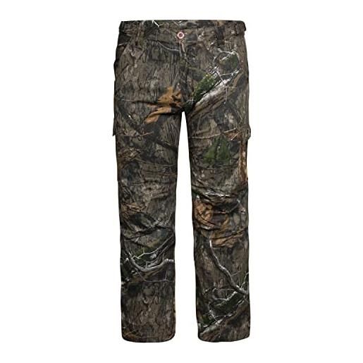 Mossy Oak pantaloni da caccia da uomo camo cotton mill flex, paese dna, xxl