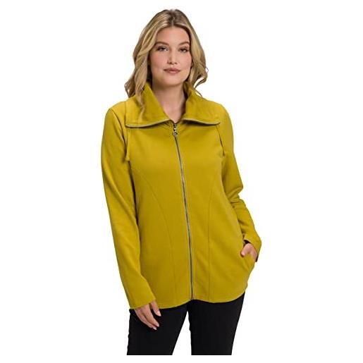 ULLA POPKEN felpa con colletto a coulisse giacca, giallo, 52-54 donna