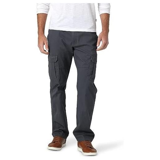 Wrangler Authentics pantaloni cargo elastico vestibilità rilassata casual, twill antracite, 44w x 32l uomo