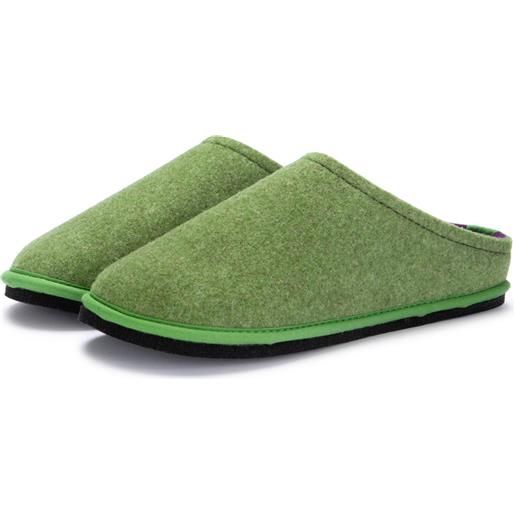 LÖWENWEIß löwenweiss | pantofole feltro di lana verde viola
