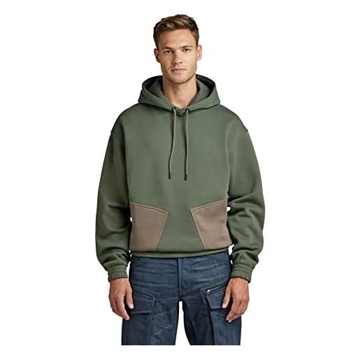 G-STAR RAW men's multi pocket loose hooded sweater, verde (lt hunter d22018-a971-8165), m