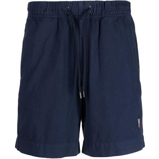 PS Paul Smith shorts sportivi con ricamo - blu