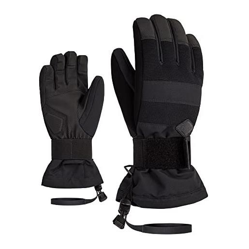 Ziener guanti da snowboard/sport invernali per bambini, impermeabili, traspiranti;Protector, nero, s