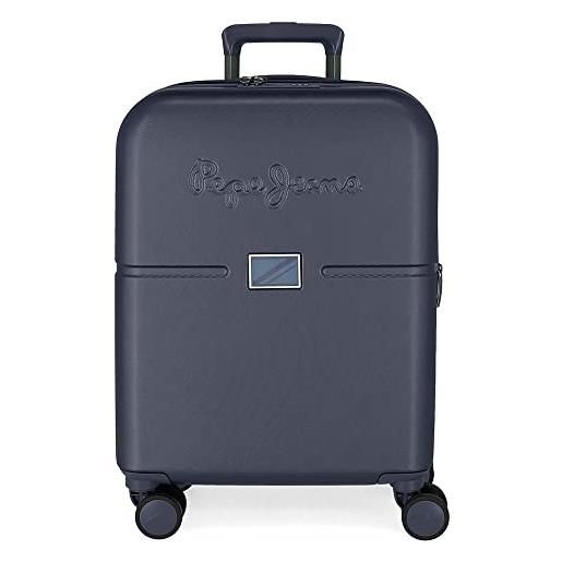 Pepe Jeans accent valigia da cabina blu 40x55x20 cm abs rigido chiusura tsa integrata 37l 2,74 kg 4 doppie ruote bagaglio a mano espandibile