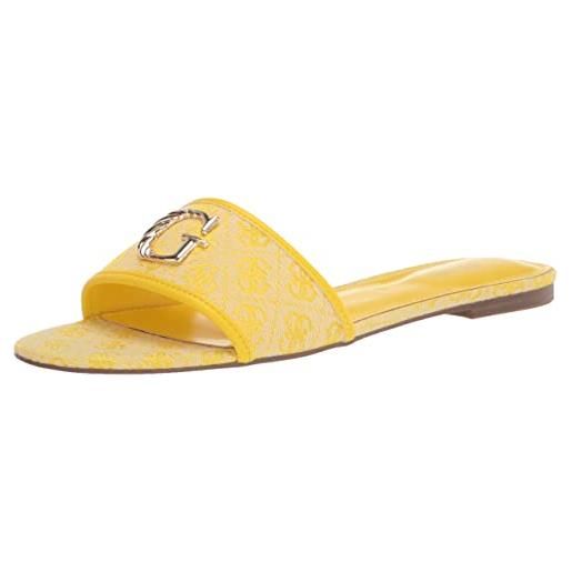 Guess women's tahiti flat sandal, yellow, 8